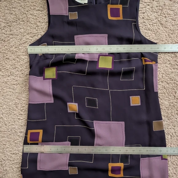 Maggy London Purple Pink Yellow Sleeveless Geometric Maxi Dress Size 8 - Picture 10 of 11
